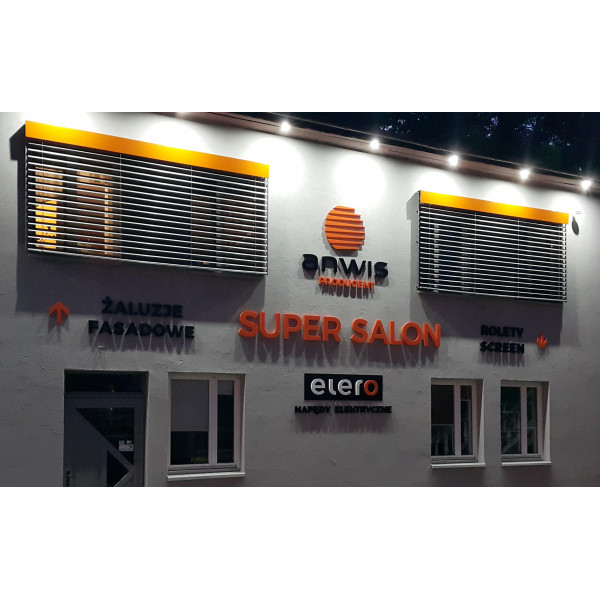 Żaluzja fasadowa Z90 rozm. 140x260 cm w prowadnicach z napędem elektrycznym