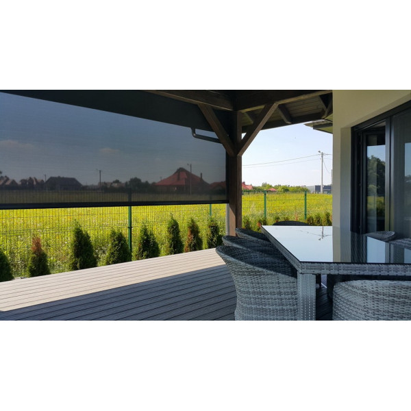 Roleta Screen ZIP rozm. 200x200 cm w kol. "antracyt struktura" z napędem elektrycznym