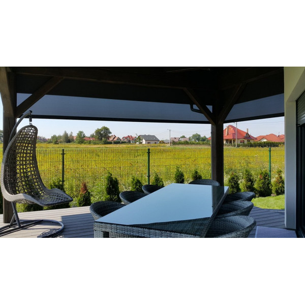 Roleta Screen ZIP rozm. 200x200 cm w kol. "antracyt struktura" z napędem elektrycznym