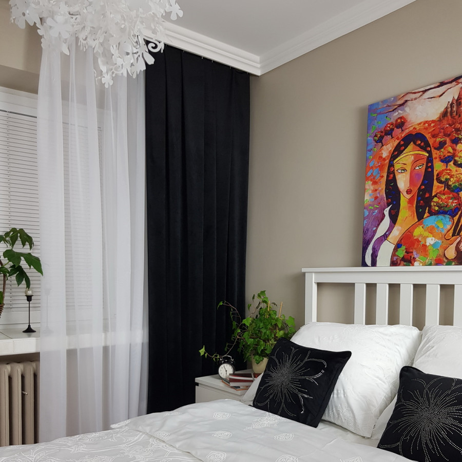 MAG 321 Zasłona dekoracyjna do sypialni na taśmie szer. 140x240 cm