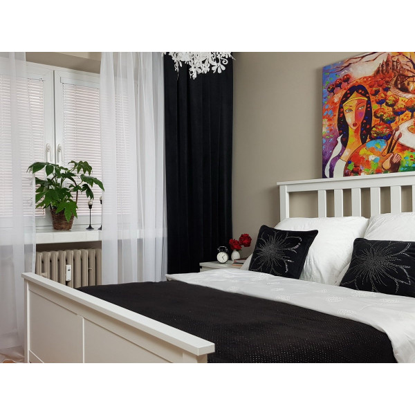 MAG 321 Zasłona dekoracyjna do sypialni na taśmie szer. 140x240 cm