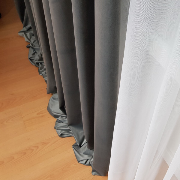 MAG 328 Zasłona na taśmie kol. szary szer. 140x240 cm