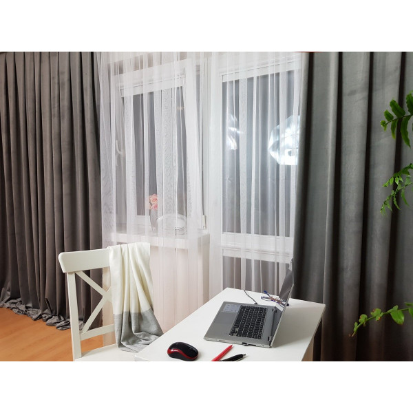 MAG 328 Zasłona na taśmie kol. szary szer. 140x240 cm