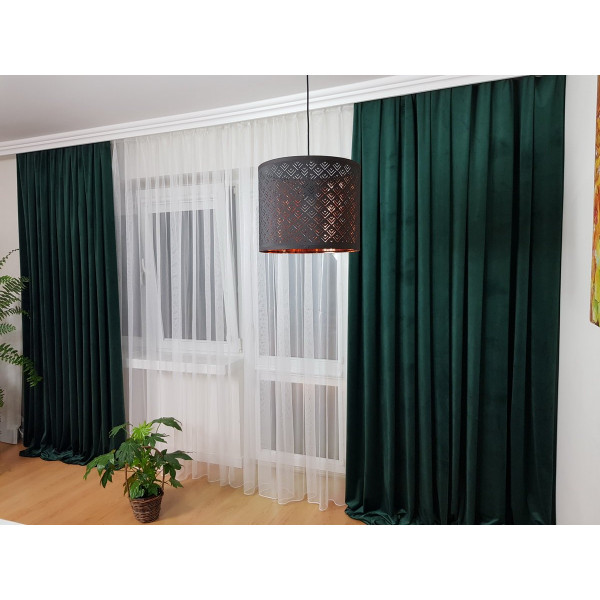 MAG 328 Nowoczesna zasłona do salonu kol. zielony szer. 140x240 cm