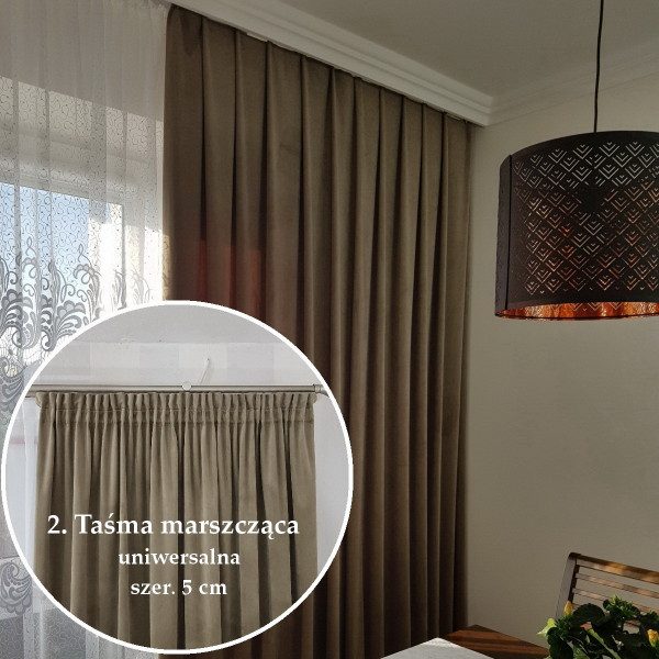 MAG 328 Nowoczesna zasłona do salonu kol. zielony szer. 140x240 cm