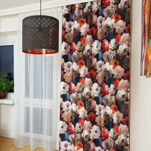 MAG 331 Zasłona gotowa na taśmie z motywem kwiatowym szer. 140x240 cm