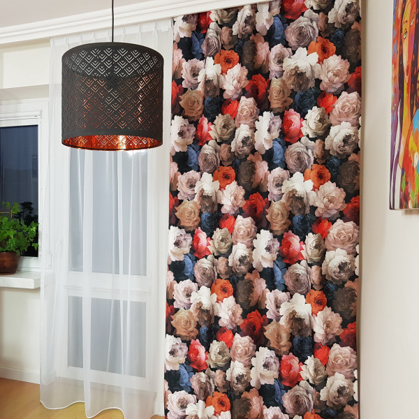 MAG 331 Zasłona gotowa na taśmie z motywem kwiatowym szer. 140x240 cm
