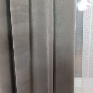 Velutto. Tkanina dekoracyjna zasłonowa kol. szary o szer. 145 cm