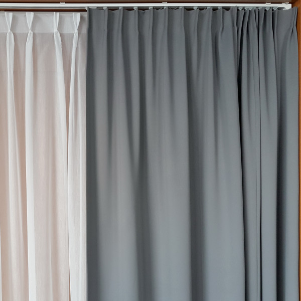 SC/UNI/115 Tkanina zasłonowa blackout kol. szary o szer. 280 cm