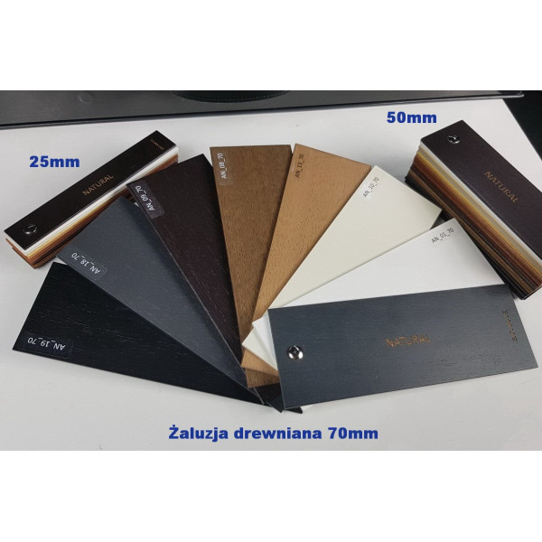 Żaluzja drewniana 70 mm w kolorze mahoń rozm. 170x250 cm