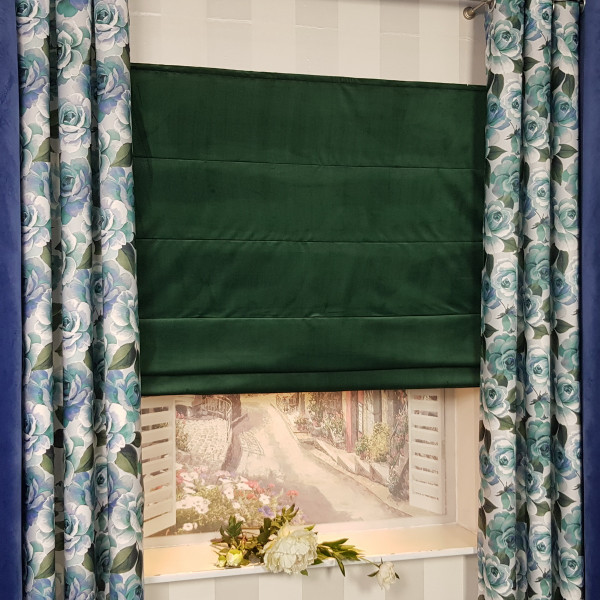 Roleta rzymska do salonu, kolor zielony w rozm. 125x160 cm