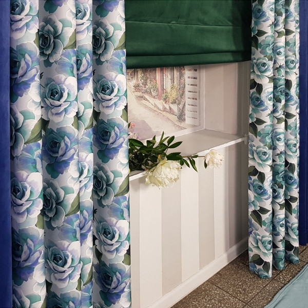 Zasłona na przelotkach w kwiaty MAG 337 w rozm. 140x250 cm