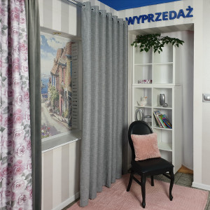 Zasłona na przelotkach szara do salonu w rozm. 240x250 cm