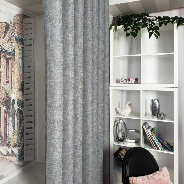 Zasłona na przelotkach szara do salonu w rozm. 240x250 cm