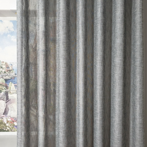 Zasłona na przelotkach szara do salonu w rozm. 240x250 cm