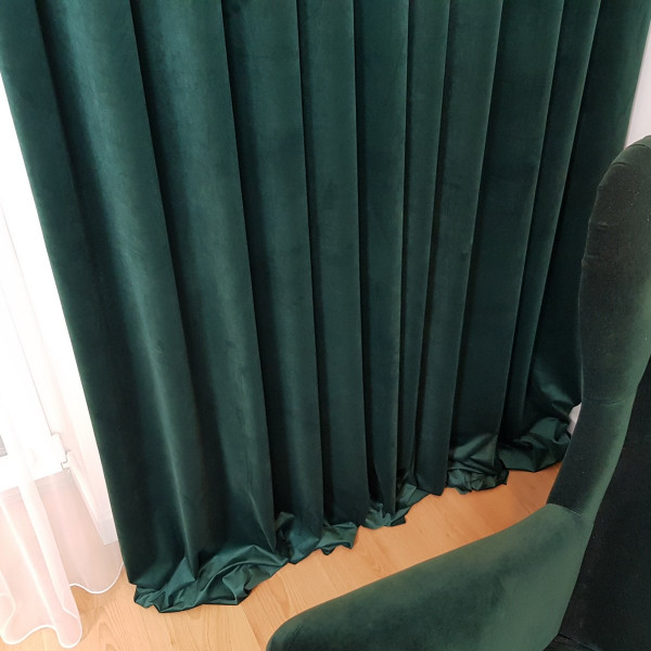 Zasłony welurowe zielone szer. 140x260 cm MAG 328