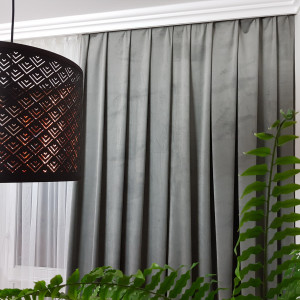 Zasłony welurowe szare szer. 140x270 cm MAG 328