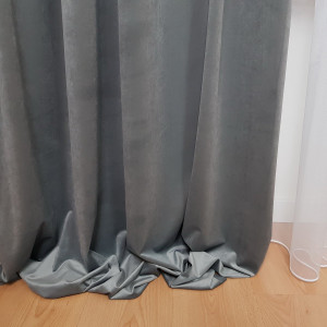 Zasłony welurowe szare szer. 140x270 cm MAG 328 2