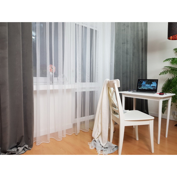 Zasłony welurowe szare szer. 140x270 cm MAG 328