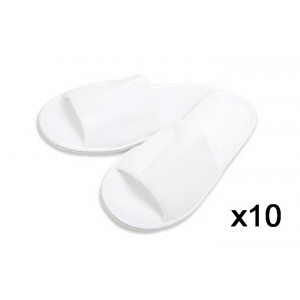 Kapcie hotelowe welurowe odkryte.  CENA ZA 10 PAR.