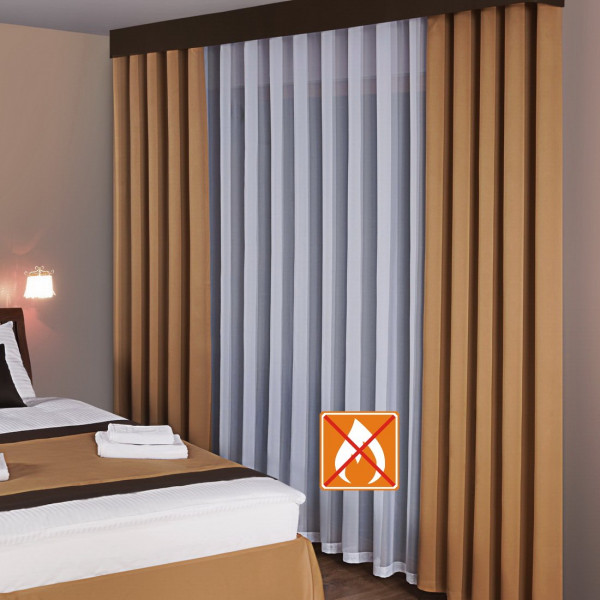 5.Pokój wzorcowy w hotelu SKY005.Firany zasłony do hotelu i pasaż poszewki na łóżko