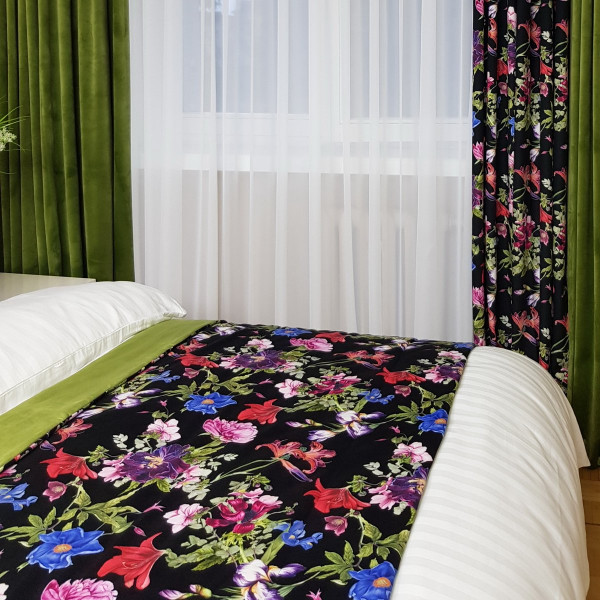 6.Pokój wzorcowy w hotelu SKY006. Zasłony firany do hotelu i pasaż poszewki na łózko