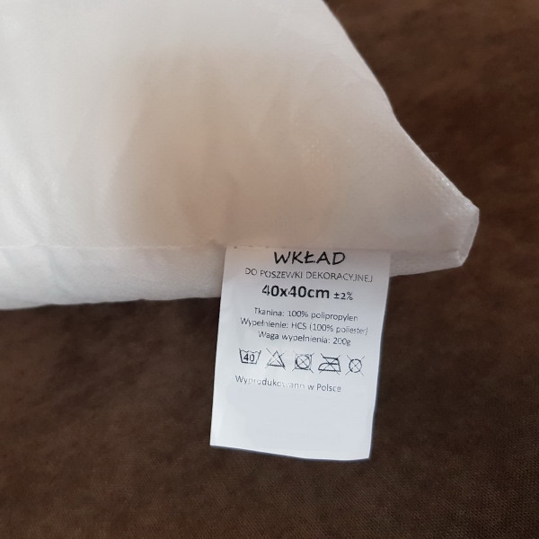 Wkład do poduszki ozdobnej rozm. 40x40 cm za 10 szt. Wkład do poduszki ozdobnej rozm. 40x40 cm za 10 szt.